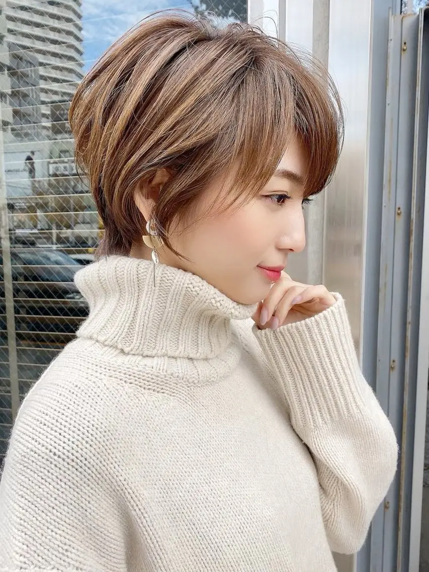 ショート カラー カット ヘアカラー 美髪矯正 レイヤーカット/加納のヘアスタイル