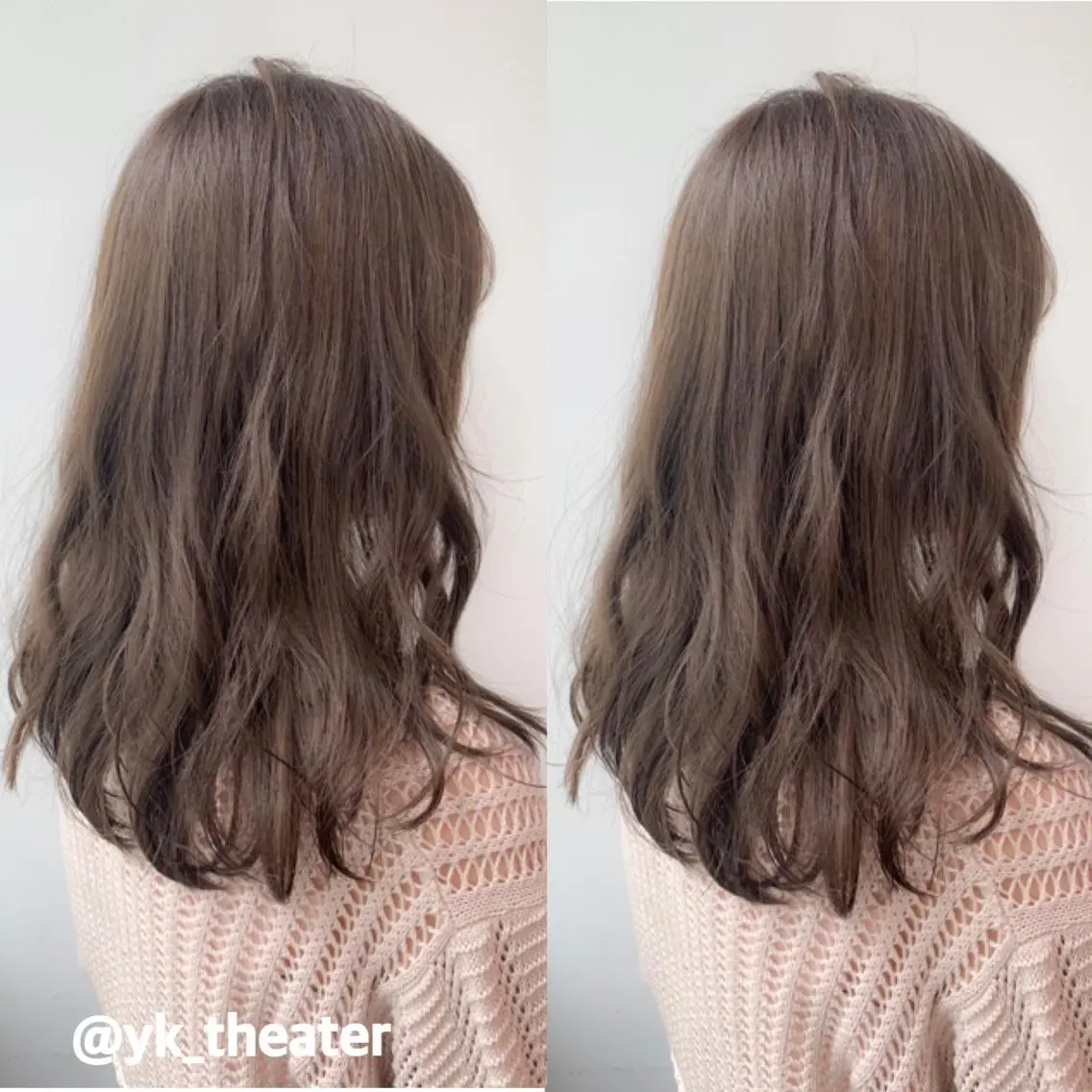セミロング カラー パーマ ベージュカラー ブリーチ ミルクティーベージュ ブリーチなしカラー 透明感カラー/ レイヤー　YUKAのヘアスタイル