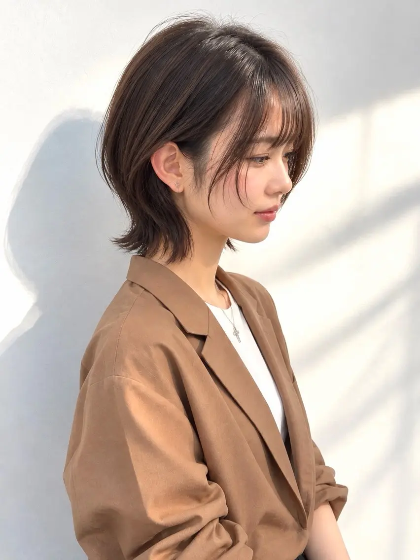 ミディアム 似合わせボブ レイヤーKOUGAのヘアスタイル