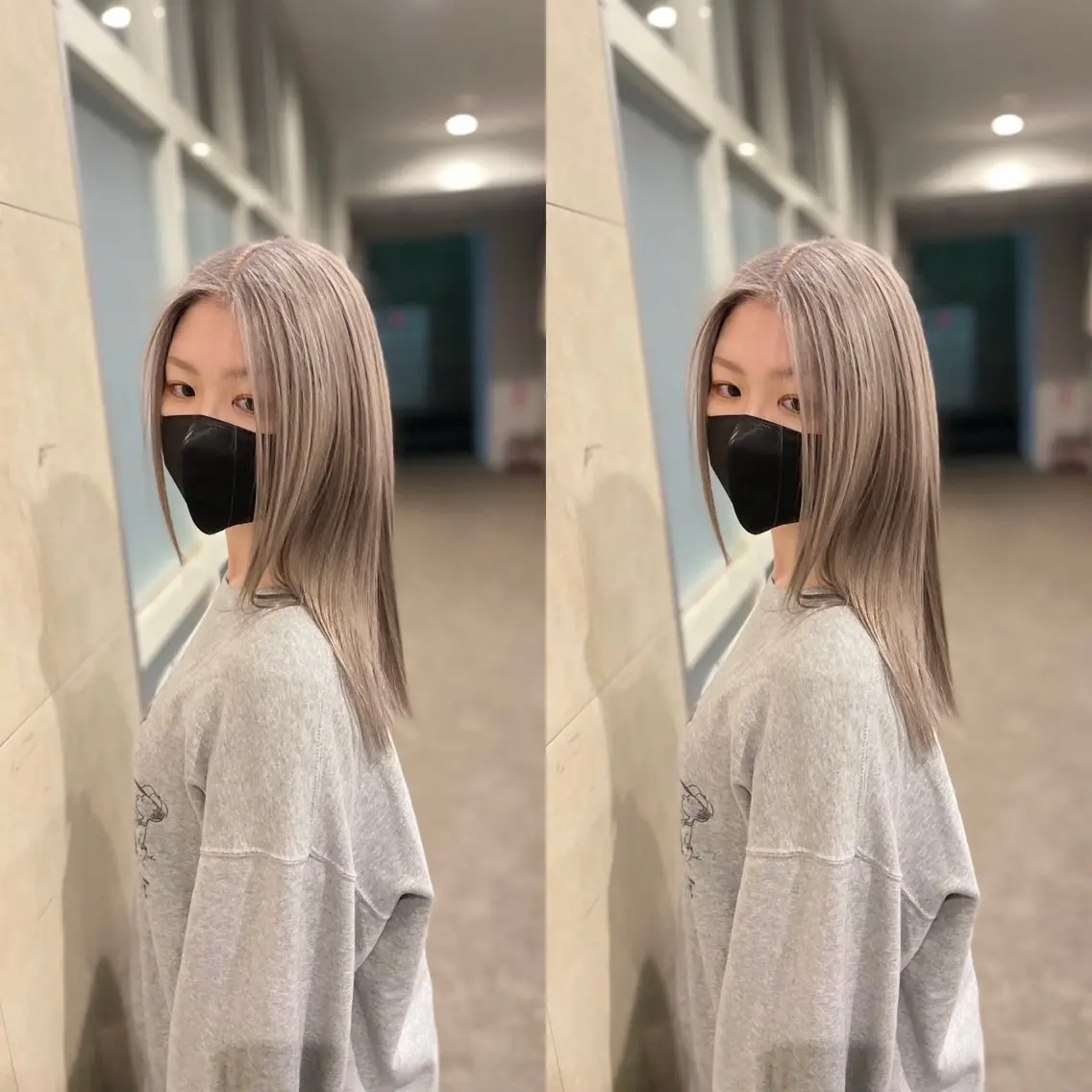 セミロング カット ヘアカラー トリートメント Y Uのヘアスタイル