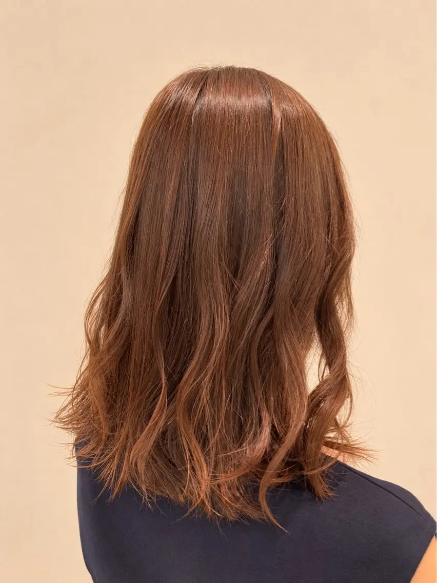 カラー ベージュカラー オレンジ オレンジベージュ ヘアカラー トリートメント 💐透明感カラー/ 🪿ブリーチ/真野のヘアスタイル