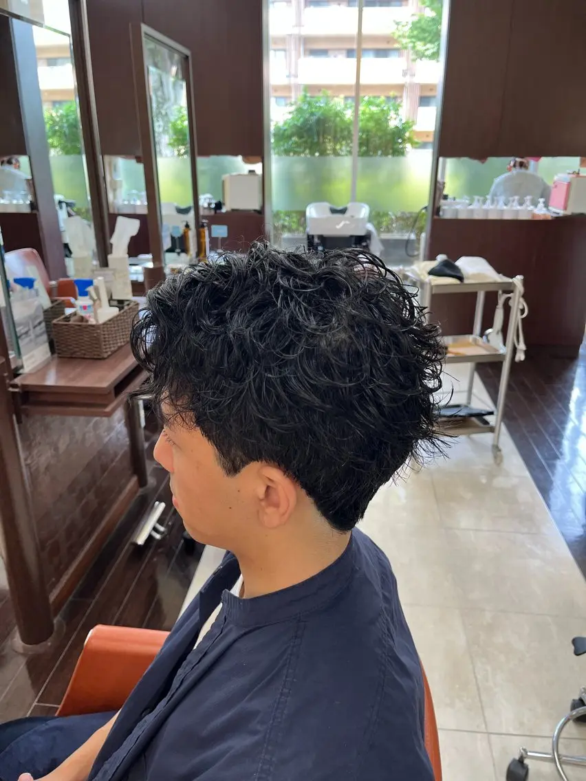 ショート パーマ メンズ メンズパーマ ショートヘア 🧊メンズ特化🧊 高木航希のヘアスタイル