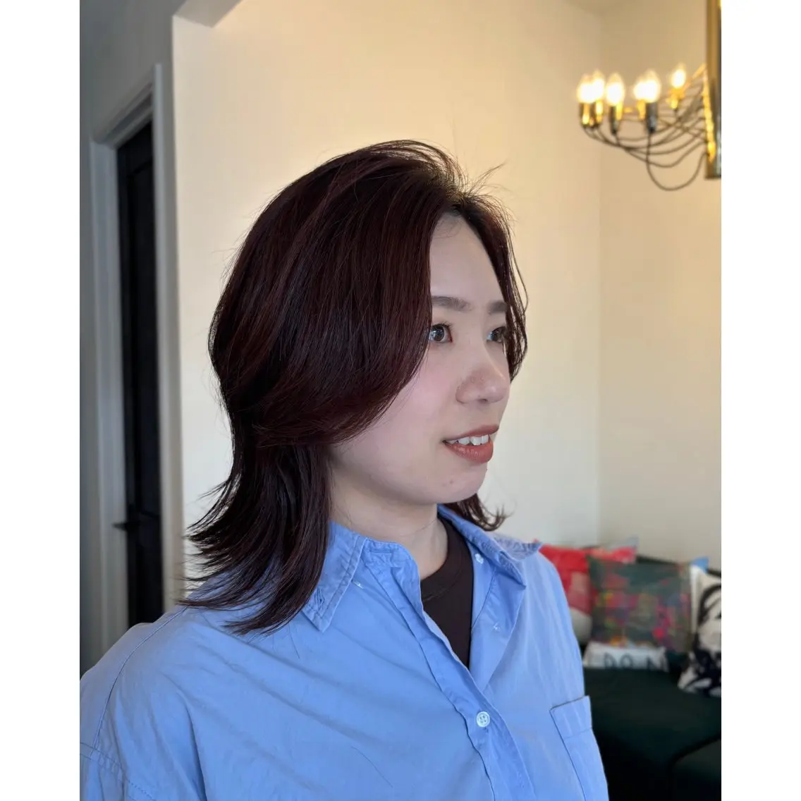 ミディアム レッドブラウン レイヤーカット 外ハネヘア カット ヘアカラー トリートメント 柏木 千響️🫧 似合わせカット🫧のヘアスタイル