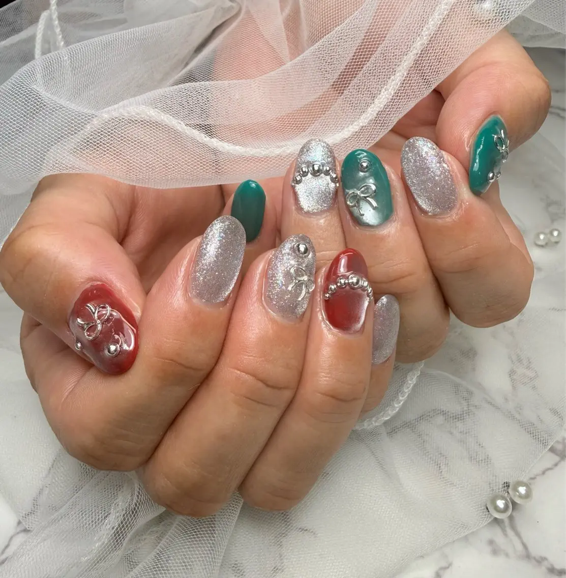 ネイル アートネイル チークネイル フラッシュネイル フラッシュマグ フレンチネイル Mai’s nailのネイルデザイン
