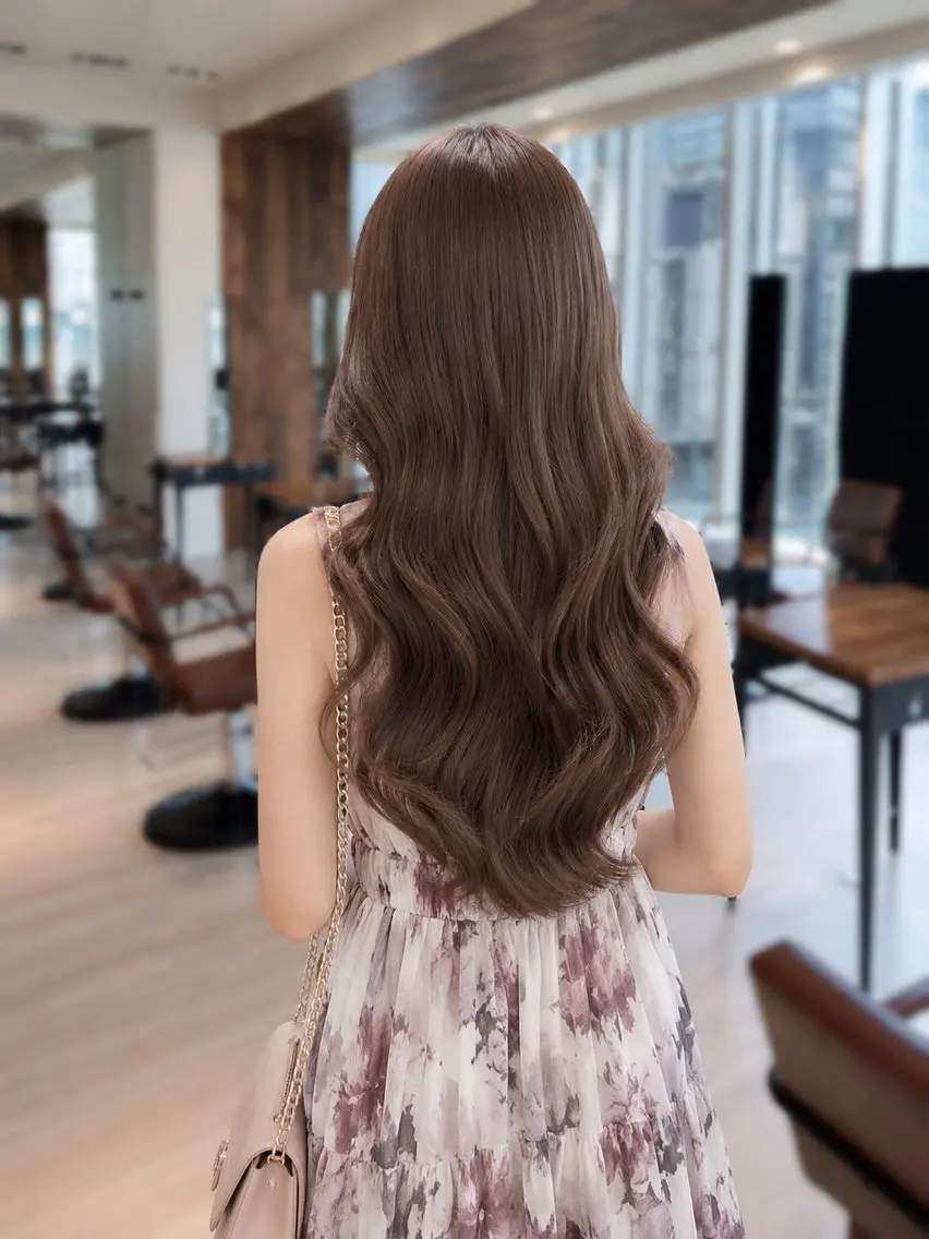 ロング カラー ヘアカラー トリートメント みこ🌙艶カラー/ ブラウン/ベージュのヘアスタイル
