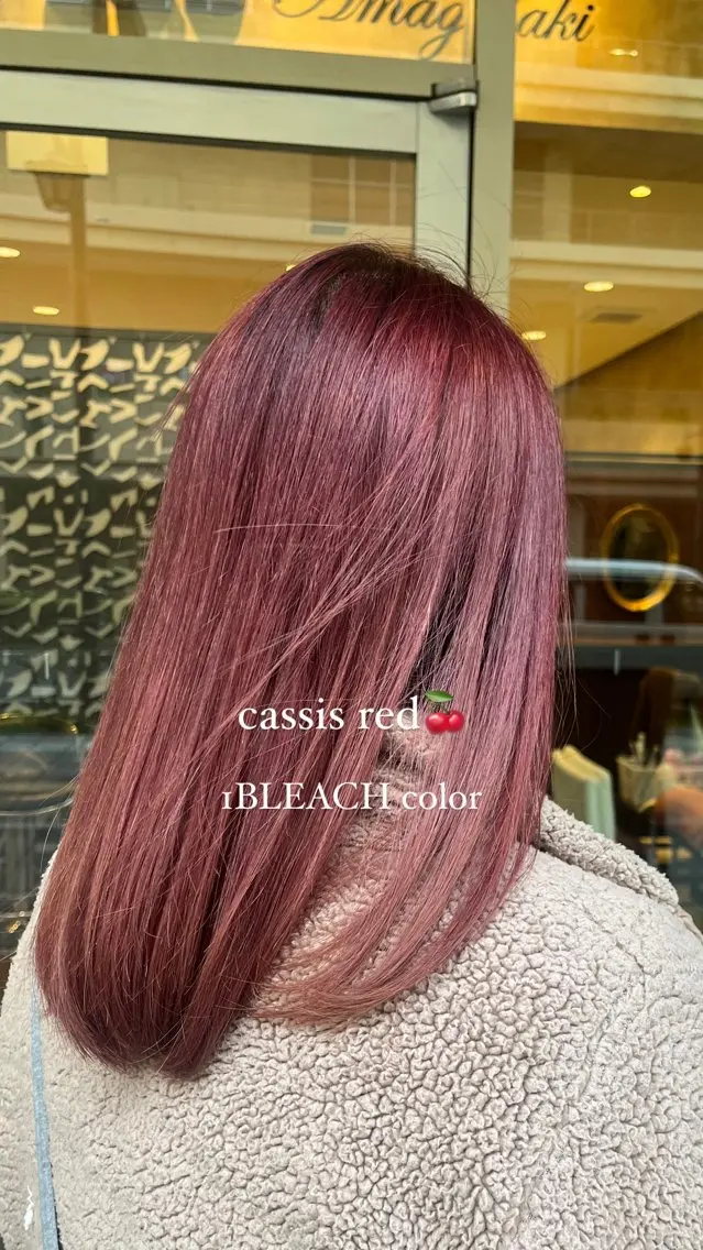セミロング ルナ｜縮毛矯正 ×デザインカラー🥝のヘアスタイル