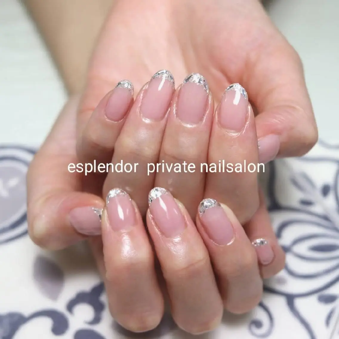 ネイル フレンチネイル ガラスフレンチ ハンドネイル フットネイル esplendor  小野寺のネイルデザイン