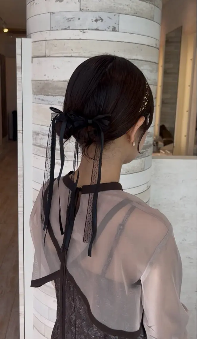 ヘアアレンジ お団子ヘア ボブ 田中 千尋のヘアスタイル