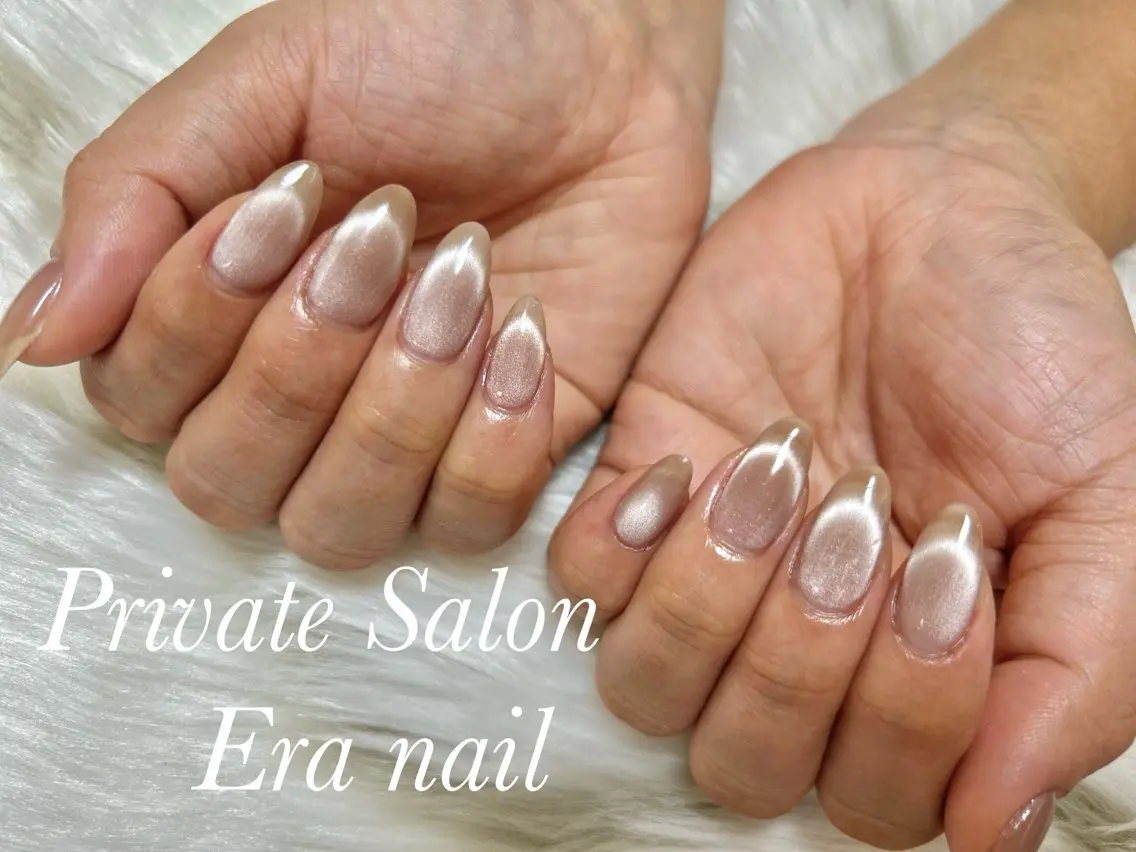 ネイル フレンチネイル マグネットネイル マグネットフレンチ ハンドネイル Era nailのネイルデザイン