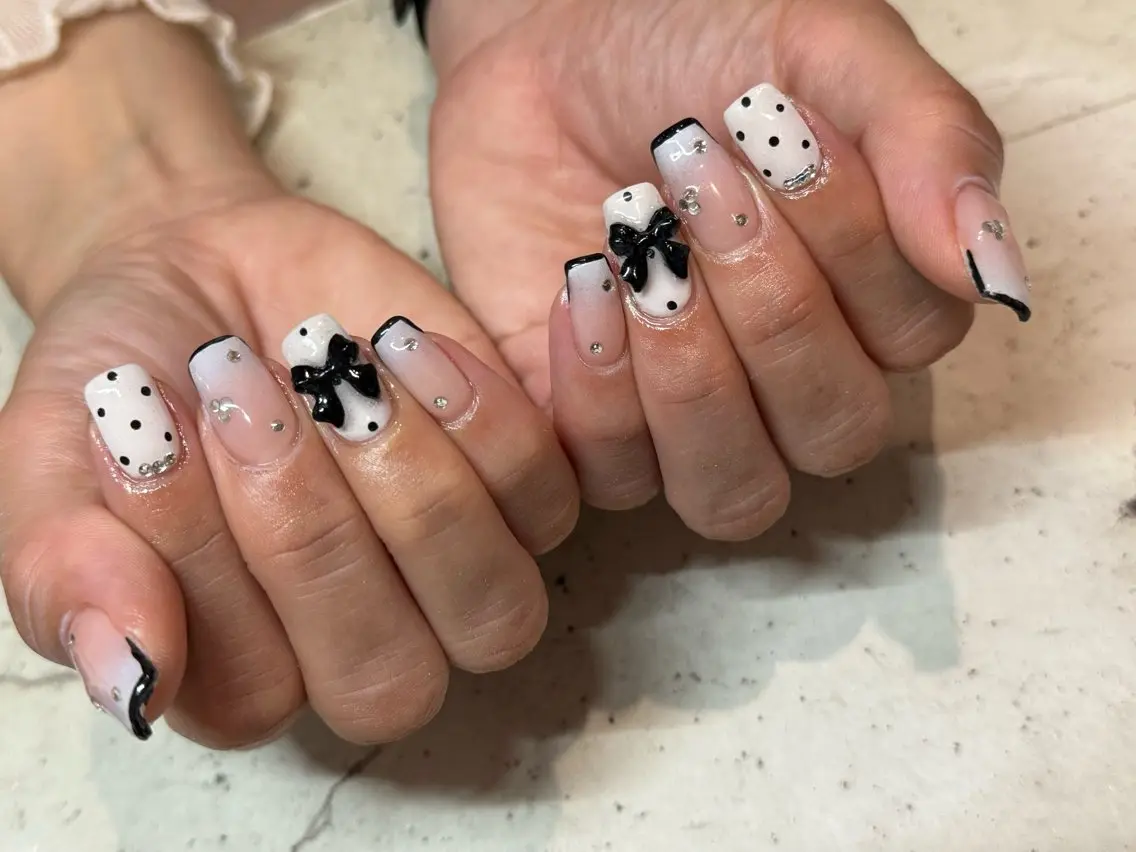 ネイル ハンドネイル 韓国/ワンホン/長さ 出しつけ放題🎀のネイルデザイン