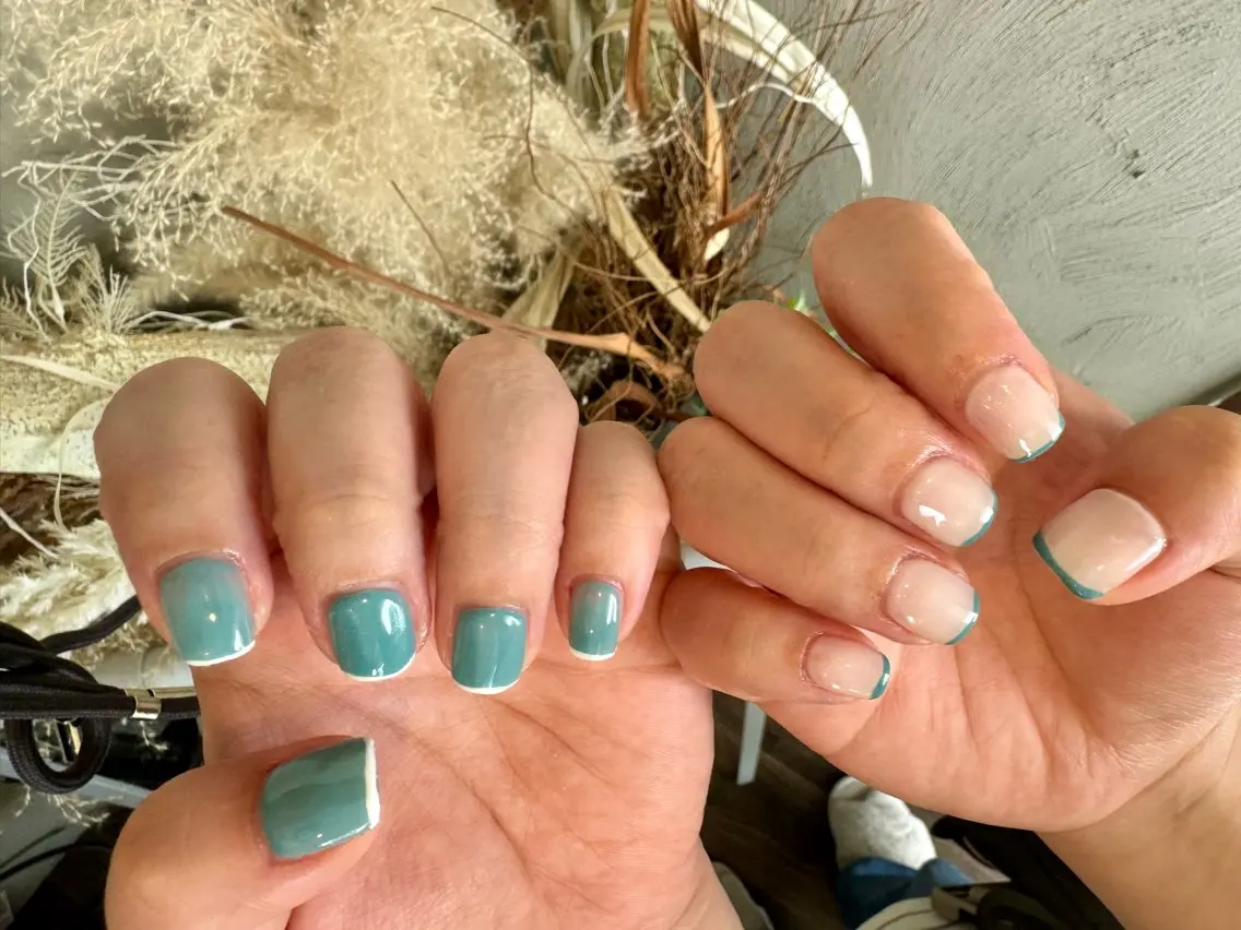ネイル ショートネイル スクエアネイル 夏ネイル Miho.Nail TwinEightのネイルデザイン