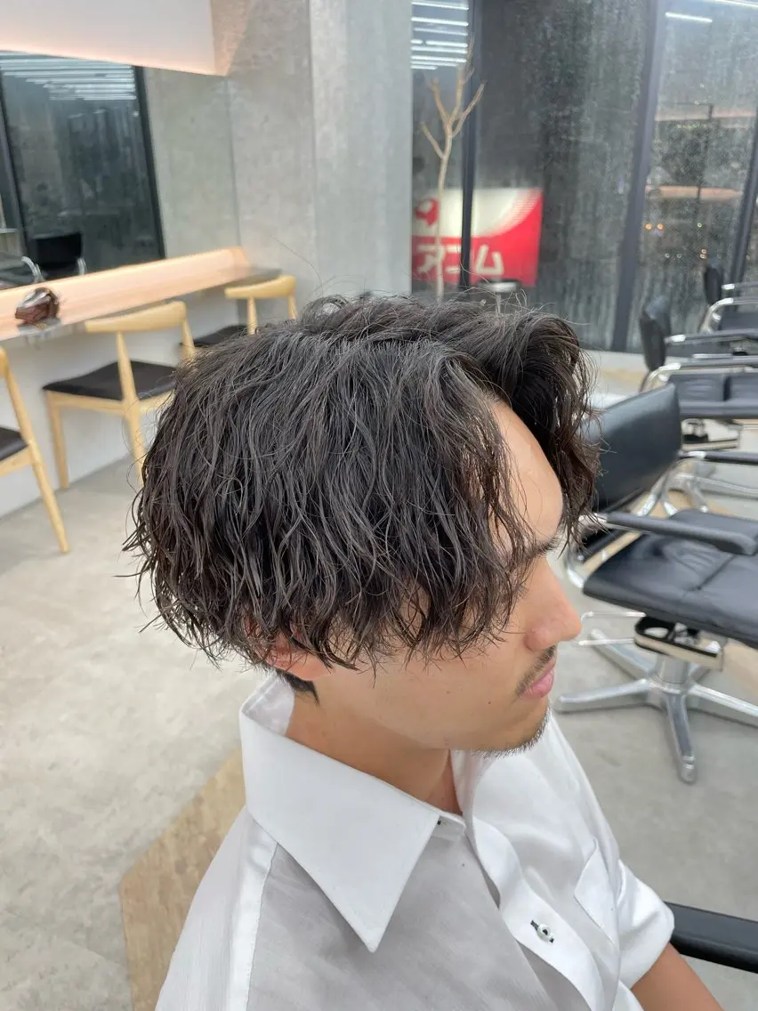 ショート パーマ メンズ カット パーマ SENTA✨メンズ パーマ✨fifth栄のヘアスタイル
