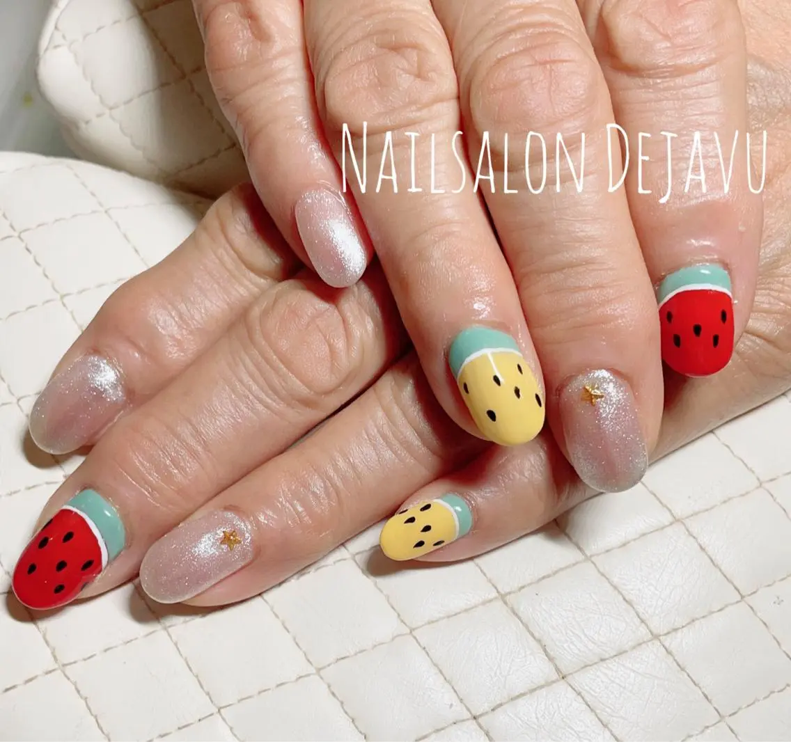 ネイル アートネイル 夏ネイル Nail salon Dejavu 🌿のネイルデザイン