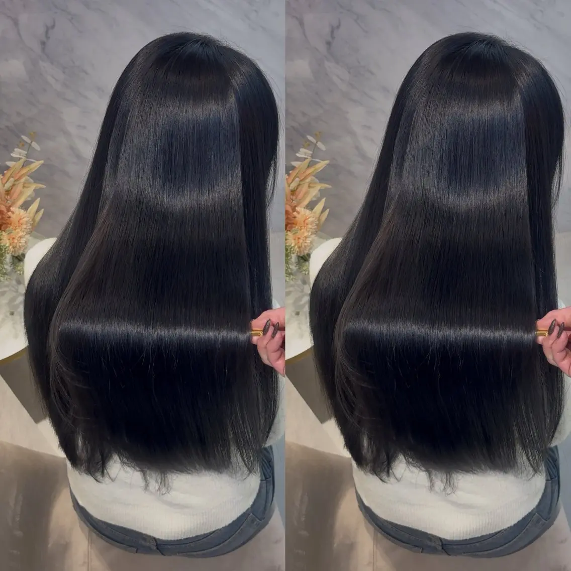 ロング カラー カット ヘアカラー トリートメント youres hairのヘアスタイル