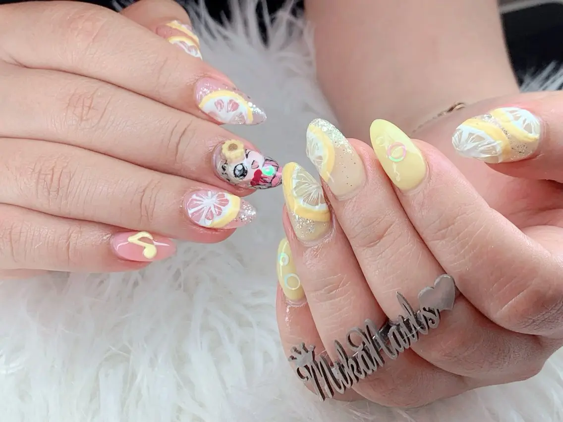 ロング 韓国風ヘア ハンドネイル ハンドケア Mika Nail 池袋のネイルデザイン