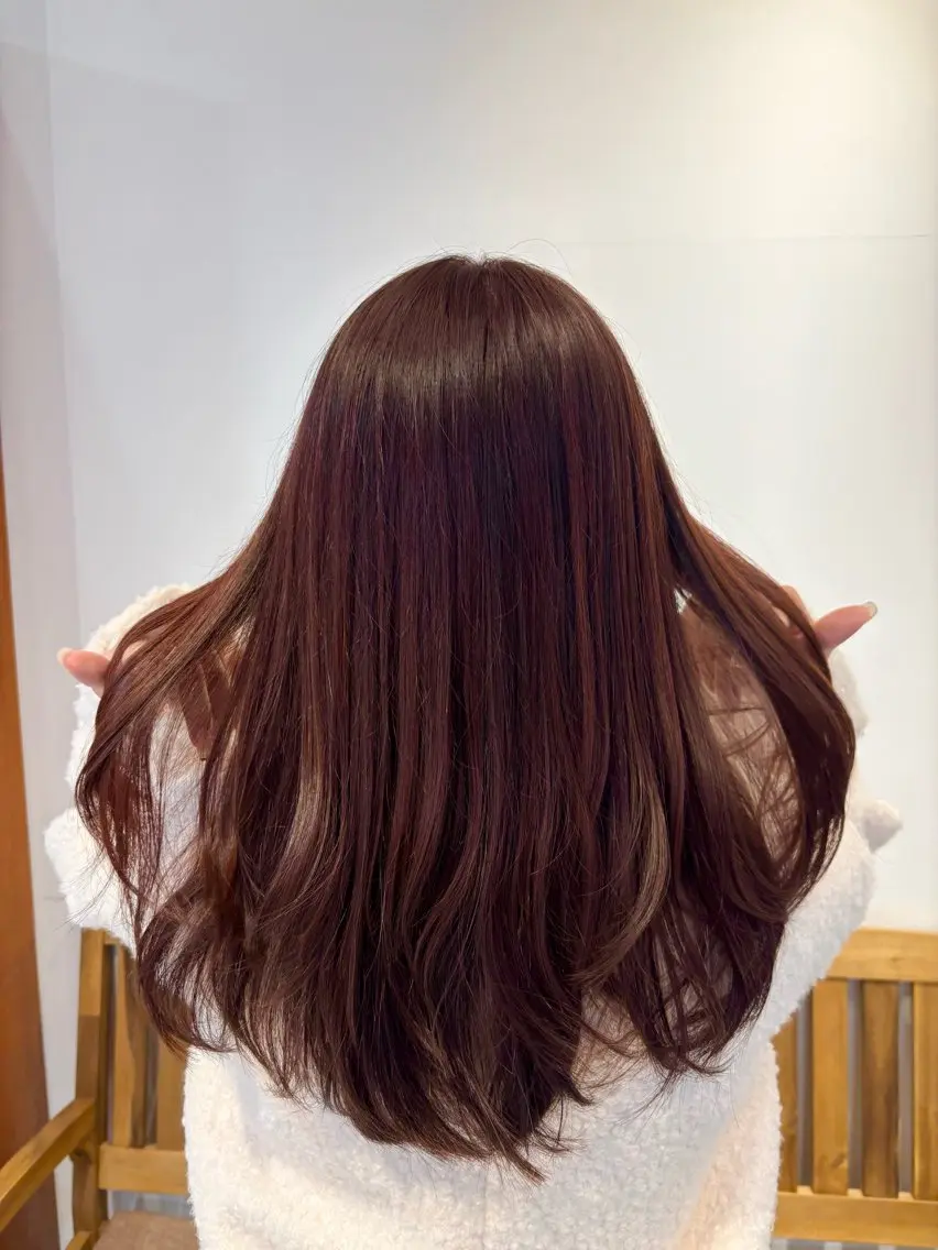 セミロング ヘアカラー レイヤー×透明感 ヘアセット/ミサトのヘアスタイル