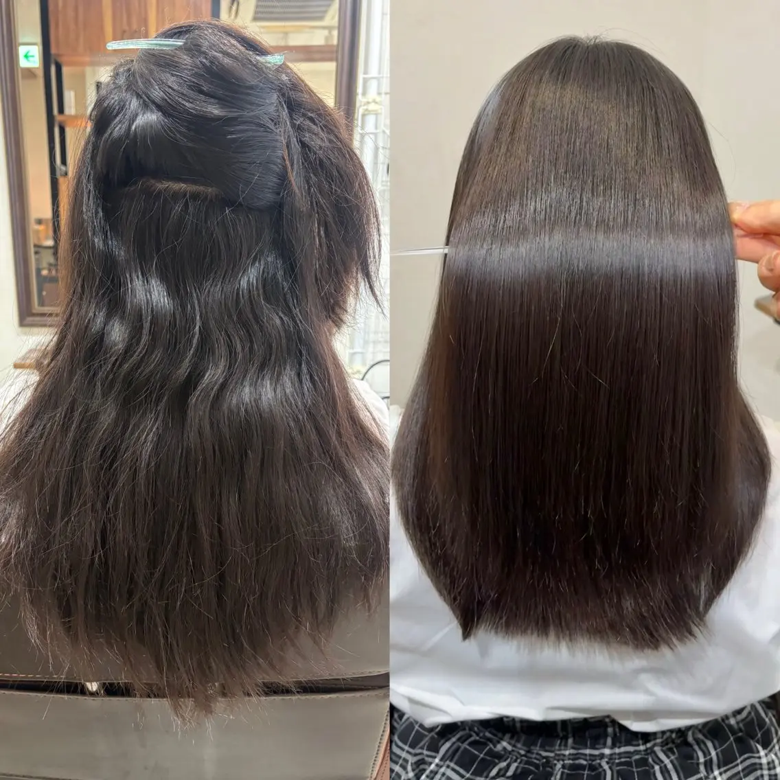 ロング カット 縮毛矯正 トリートメント レイヤーカット/髪質 改善/ダブルカラーのヘアスタイル