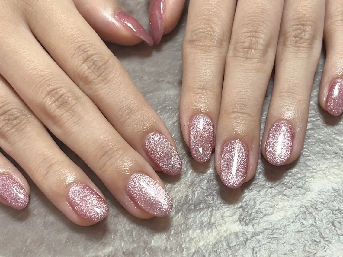 ネイル アートネイル ブルー ブラウン マグネットネイル ピンク Will nail salonのネイルデザイン