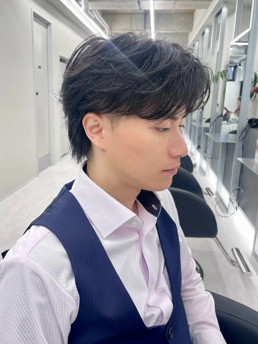 ショート パーマ メンズ フェザーパーマ メンズパーマ カット パーマ 福永速人 /メンズパーマのヘアスタイル