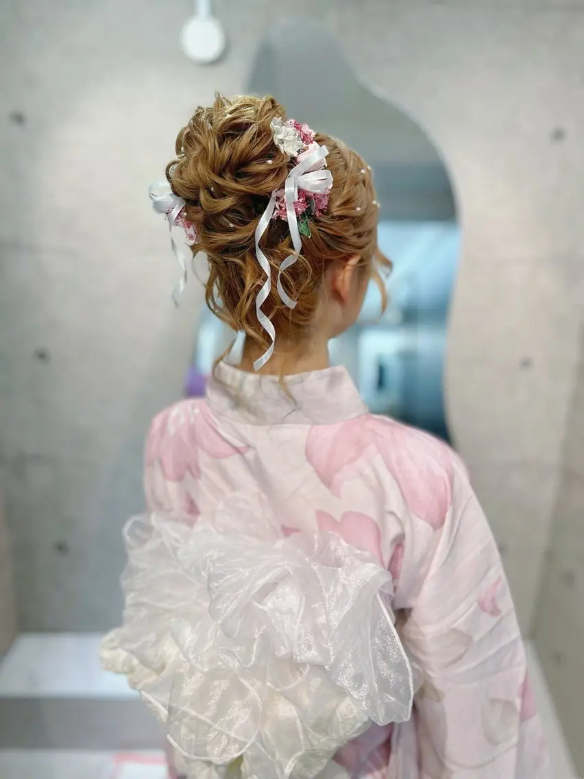 ロング ヘアアレンジ 着付け ヘアメイク/髪質改善 🎀Moeri🎀のヘアスタイル
