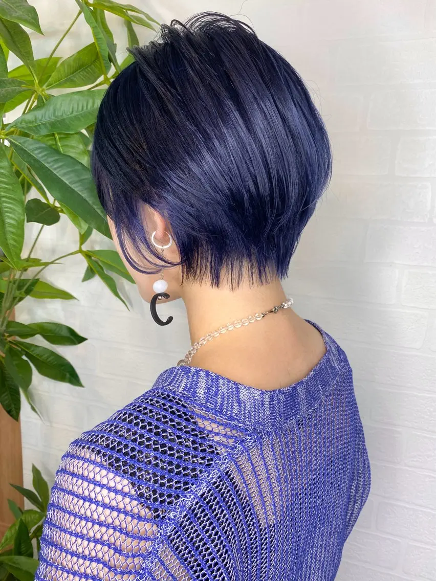 ショート カラー ショートボブ ブリーチ ブルーカラー ボブ ショートヘア Re:ta Hair 飯田淳平のヘアスタイル
