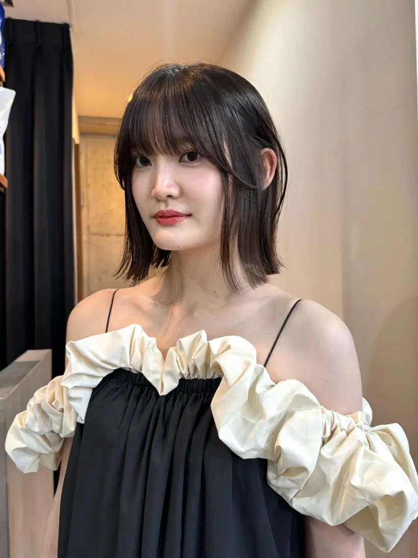 ショート 切りっぱなしボブ ボブ カット トリートメント 切りっぱなしボブ/ ブリーチカラー/大塚のヘアスタイル