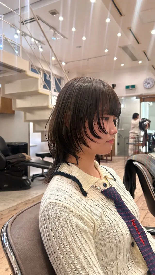 ミディアム ミディアムレイヤー くびれヘア レイヤーカット ウルフカット ウルフレイヤー 🌿ボブ パーマ高橋啓太🌿のヘアスタイル