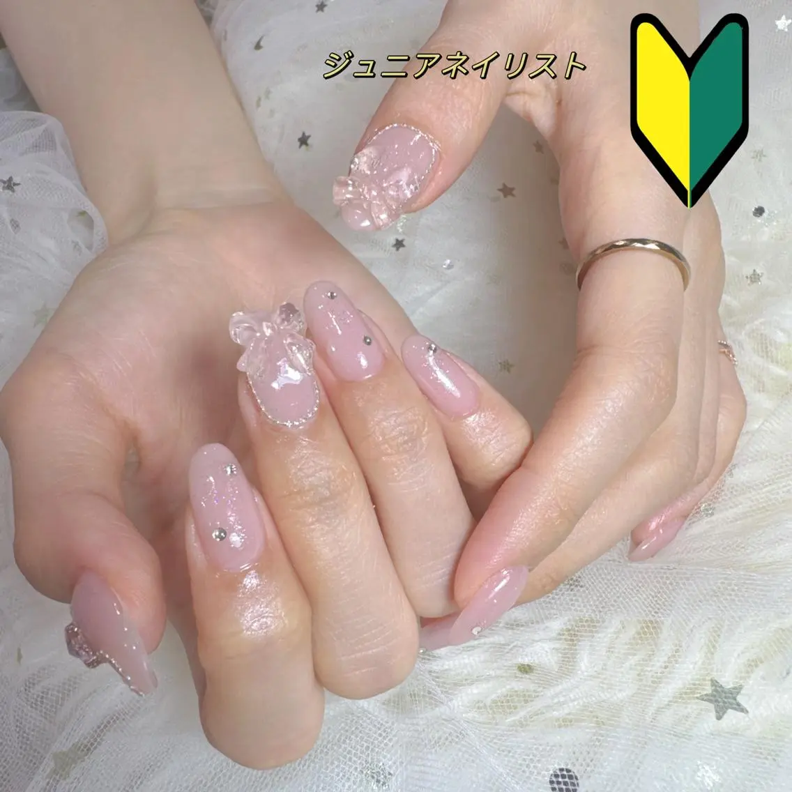 ネイル アートネイル フラッシュネイル フレンチネイル ジェルネイル ガラスフレンチ M2 BEAUTY サロンのネイルデザイン