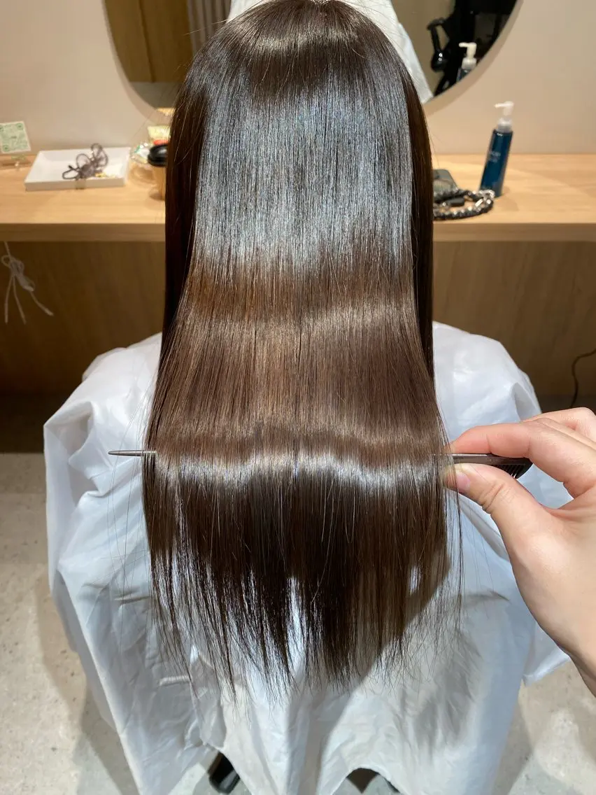 ロング 縮毛矯正 トリートメント 田邉 真麻のヘアスタイル