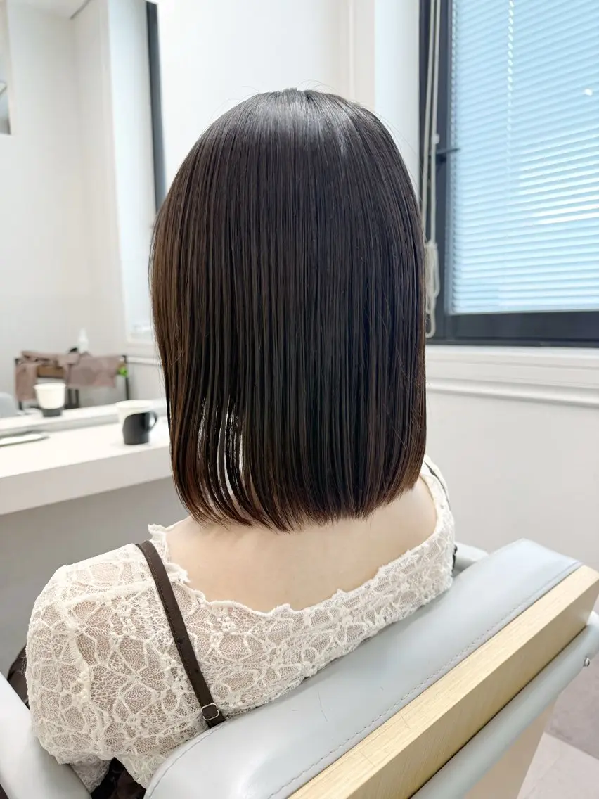ミディアム カラー カット ヘアカラー 縮毛矯正 トリートメント HIROKI ”博多 /ボブのヘアスタイル