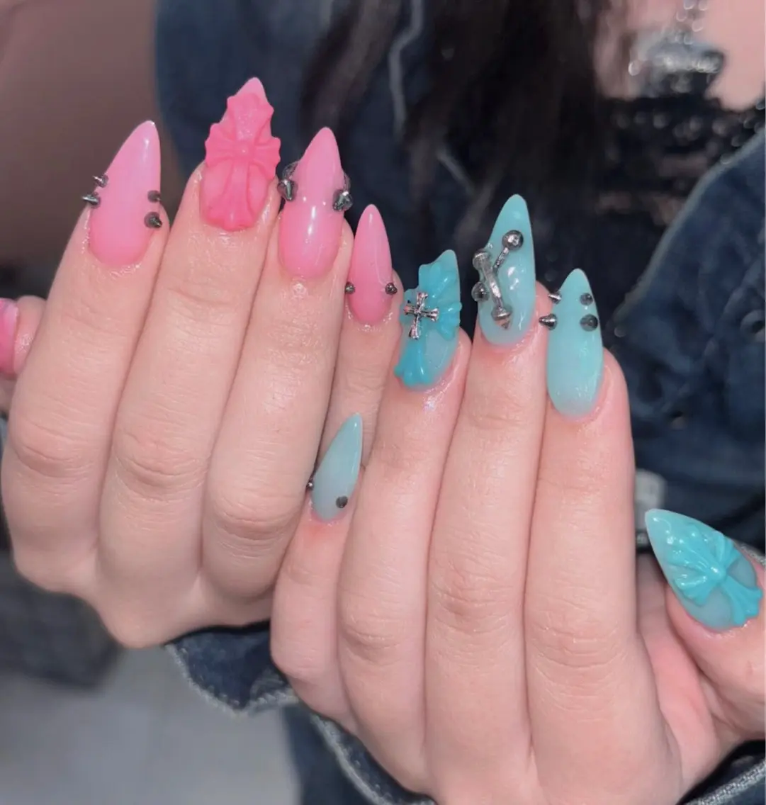 ネイル チークネイル 長さ出し フレンチネイル ジェルネイル 韓国ネイル ハンドネイル Any nail新大久保店のネイルデザイン