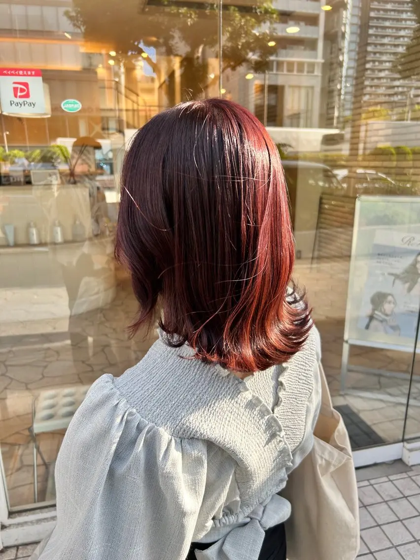 ミディアム カラー ヘアカラー トリートメント diptymoila harukiのヘアスタイル