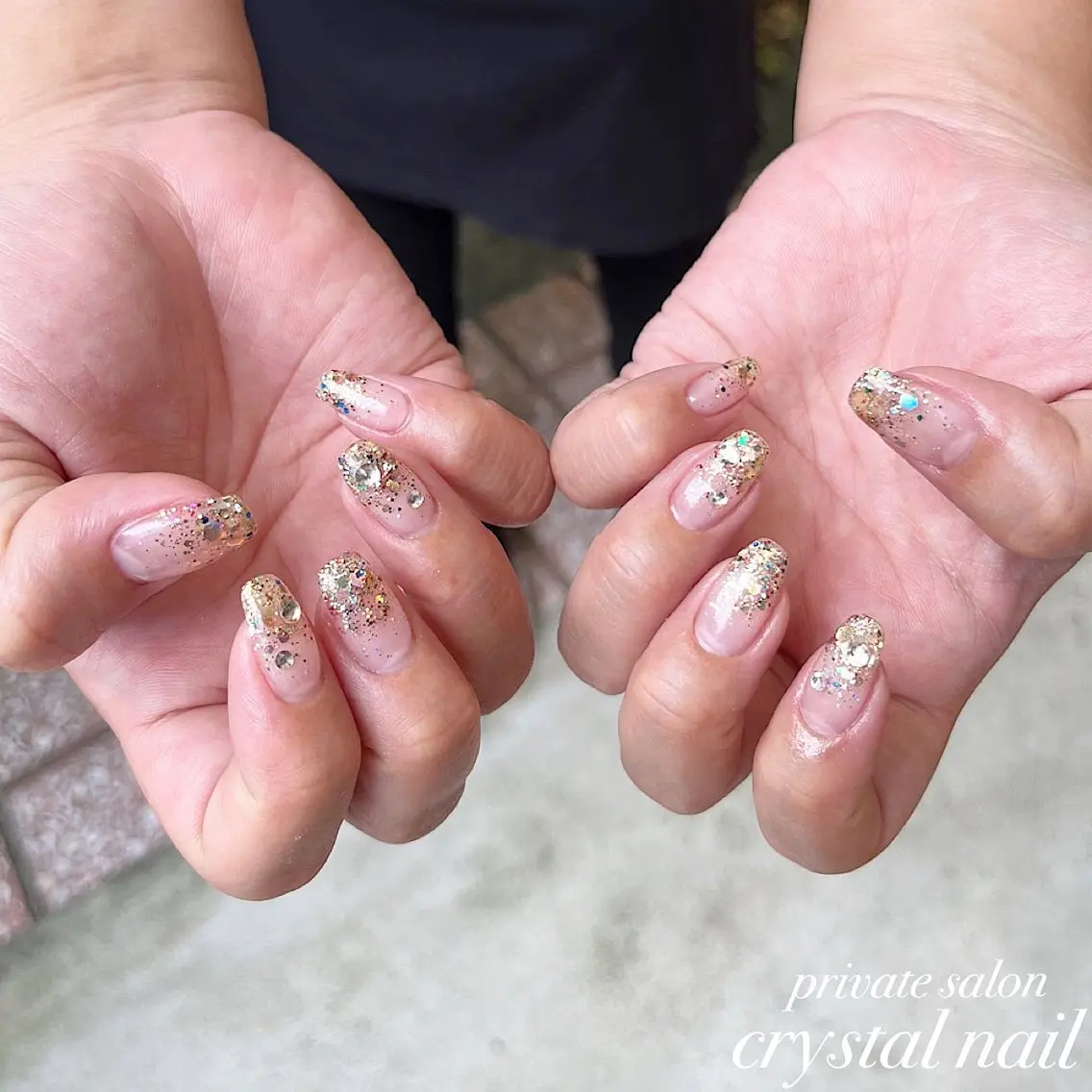 ネイル ラメ(グリッター) ラメグラデーション Crystal Nailのネイルデザイン