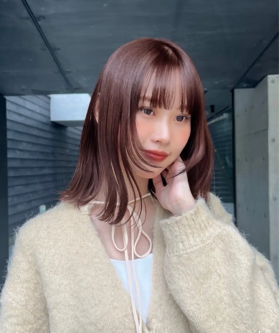 ミディアム カラー カット トリートメント 暖色/柔らかヘア 🩰ayano♡のヘアスタイル