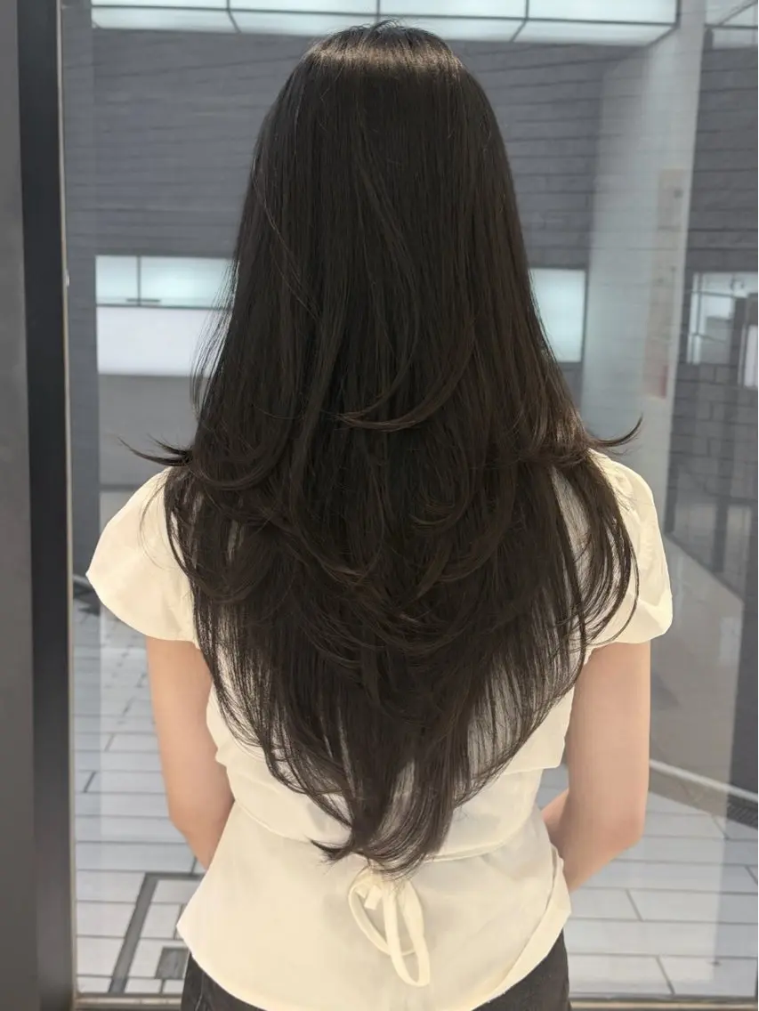ロング レイヤーカット カット レイヤーカット🪽 カネコミユのヘアスタイル