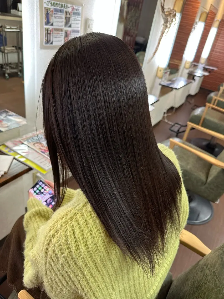 ロング パーマ カット 縮毛矯正 💜推しインナー カラー/菊池柊真💜のヘアスタイル