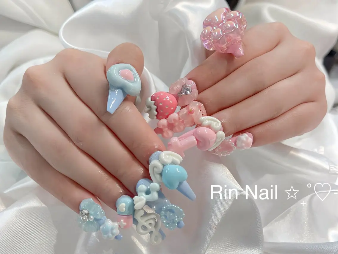 ネイル アートネイル ロングネイル ニュアンスネイル スカルプネイル ネイルチップ ハンドネイル Rin Nail 新大久保店のネイルデザイン