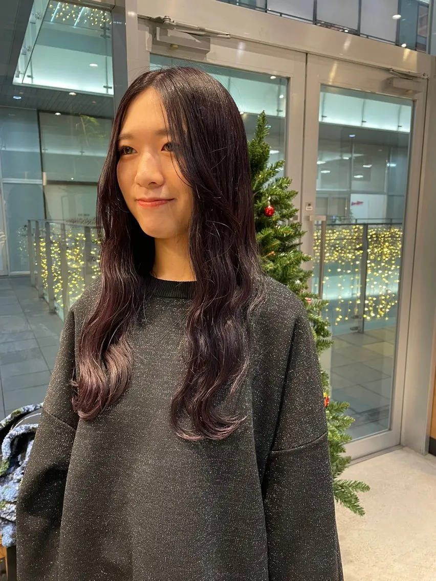 ロング カラー ヘアカラー 金本麗美　ボブパーマ グレージュ/オリーブのヘアスタイル