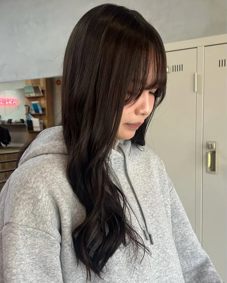 ロング トリートメント カット ヘアカラー トリートメント 神田 姫奈｜郡山 ｜透明感カラー🖤のヘアスタイル