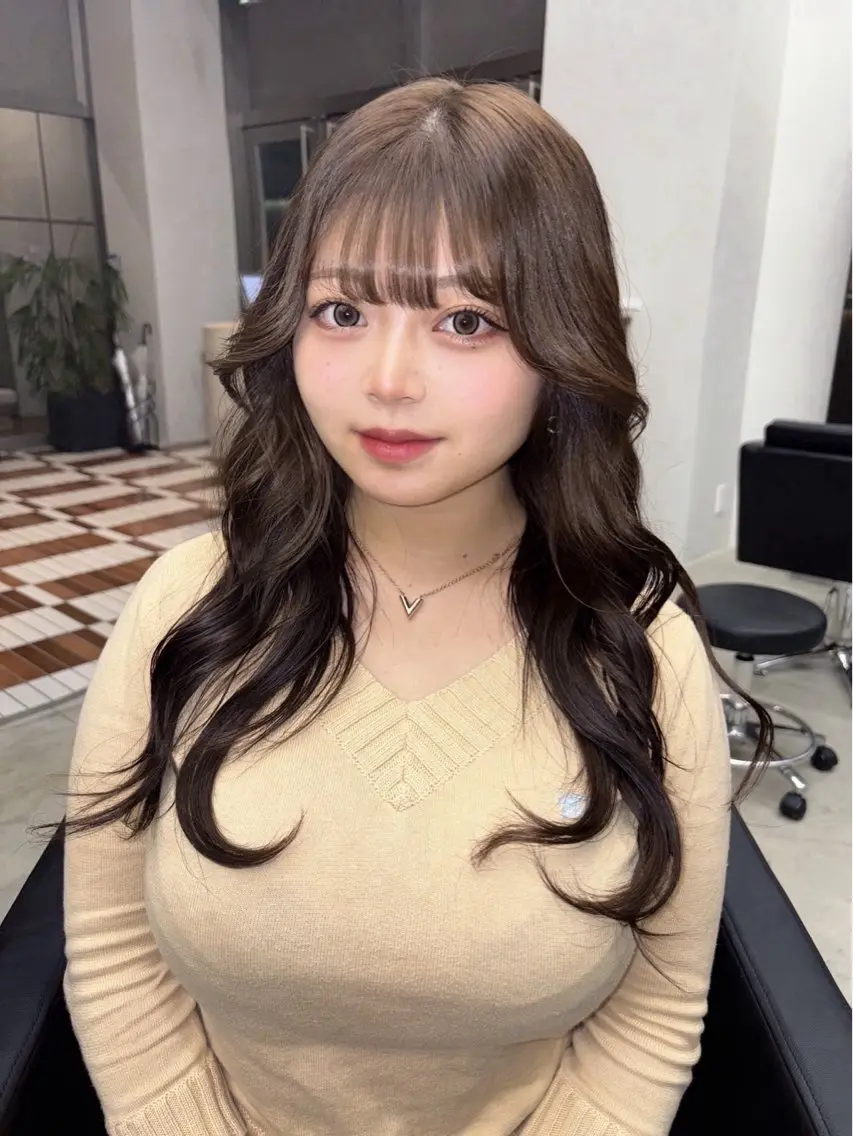 ロング カラー ブラウンカラー メンズパーマ特化 sayoのヘアスタイル