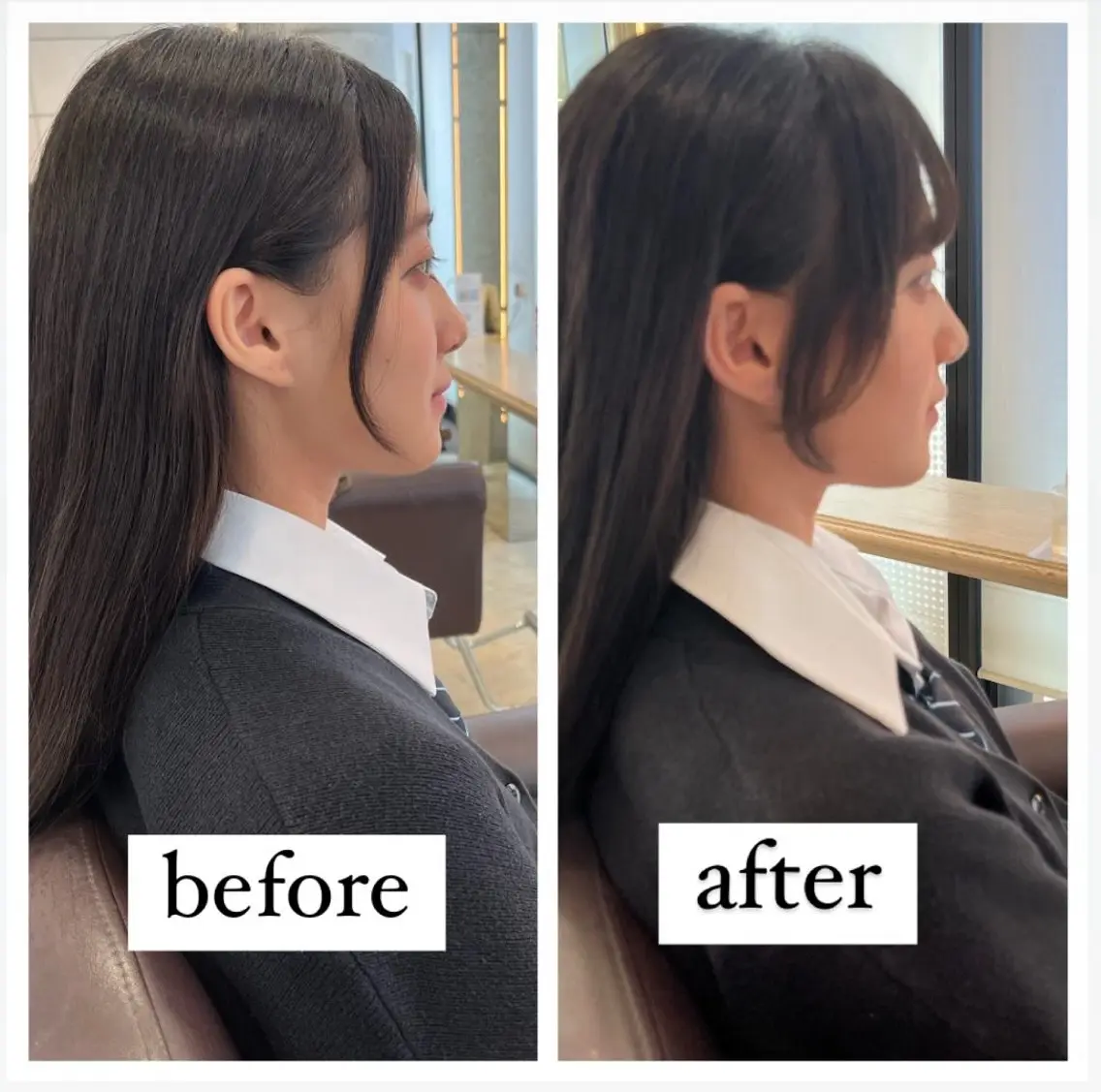 ロング 顔周りカット 小顔カット カット トリートメント 顔まわり🤍小顔 カット🤍みさきのヘアスタイル