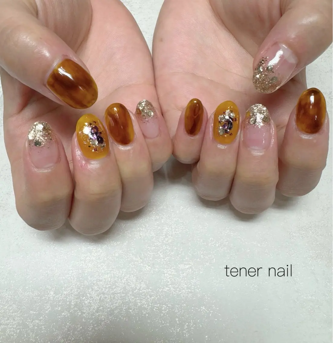 ネイル べっ甲ネイル ハンドネイル テネルネイル tener nailのネイルデザイン