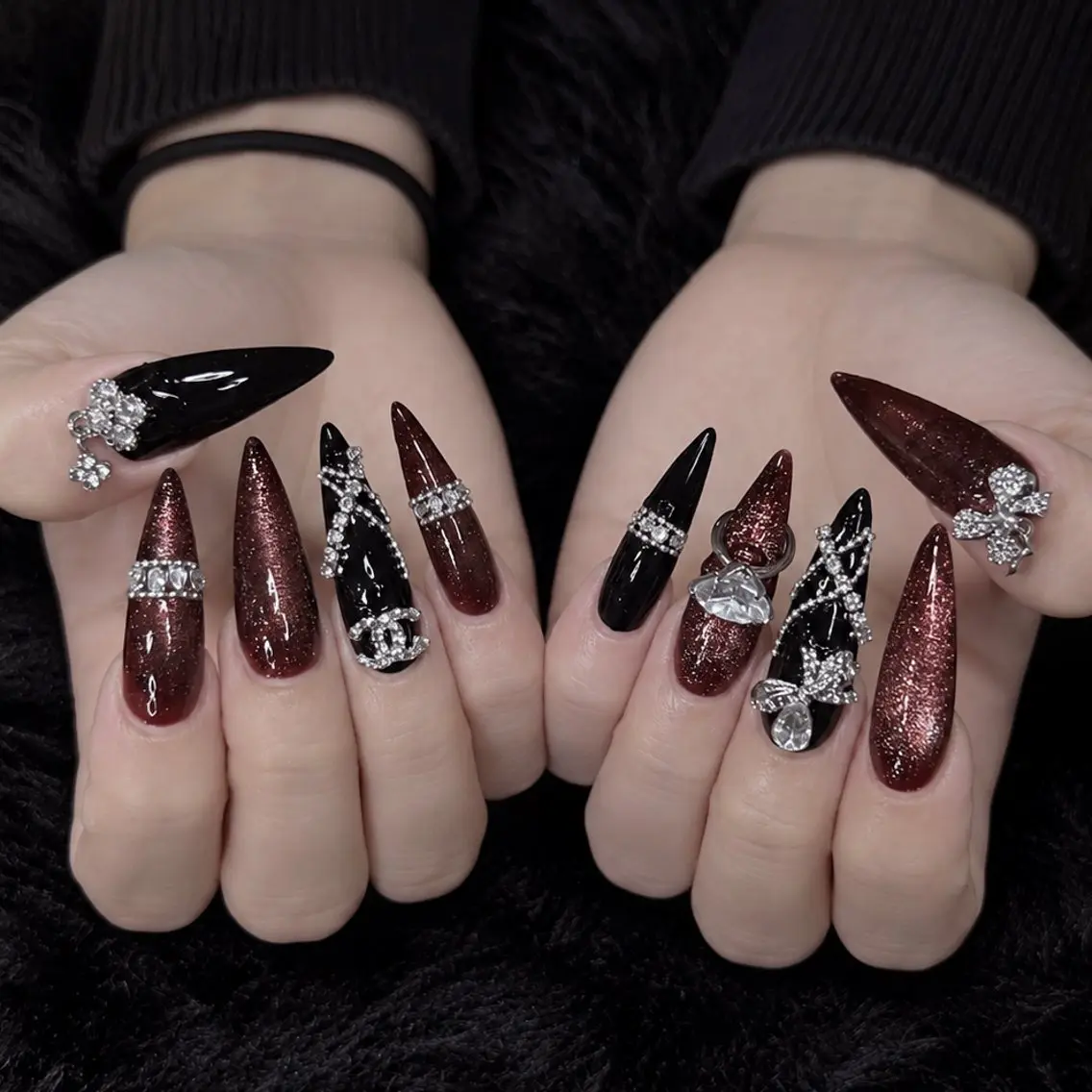 ネイル オーロラネイル 長さ出し フラッシュネイル フレンチネイル ジェルネイル ハンドネイル Amee Nail Salonのネイルデザイン