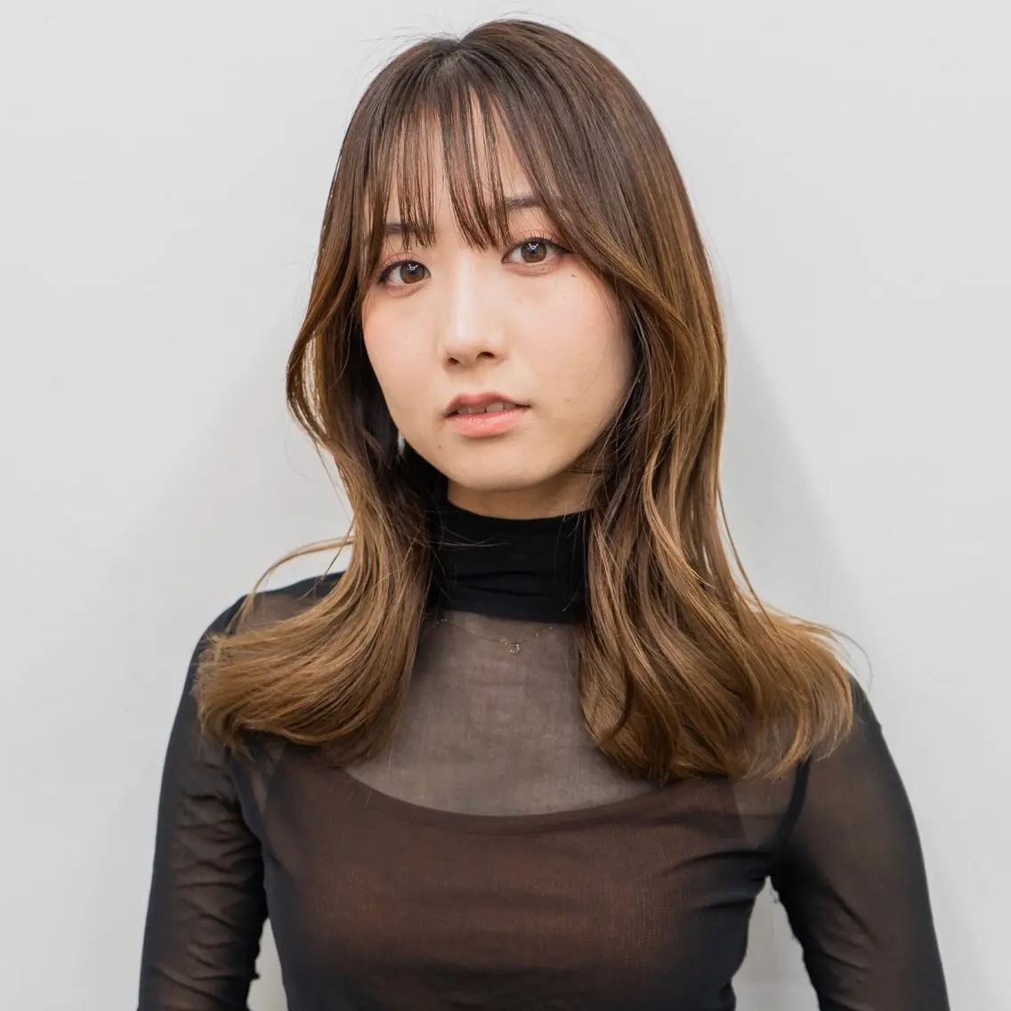 ロング カラー 韓国風ヘア カット ヘアカラー トリートメント 天王寺韓国ヘア 小山歓実のヘアスタイル