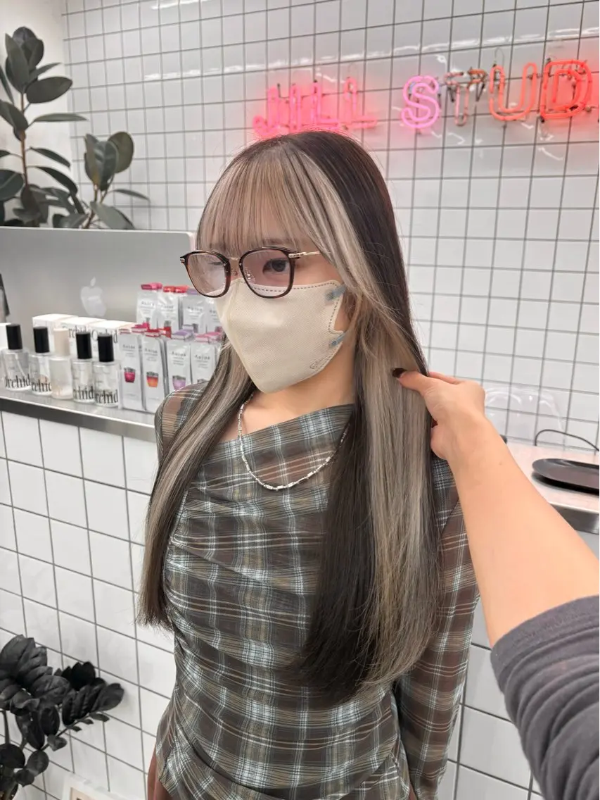 ロング カラー ミストバング  フェイスフレーミング カット ヘアカラー 🌟ゆりあ🌟 JILLSTUDIOのヘアスタイル