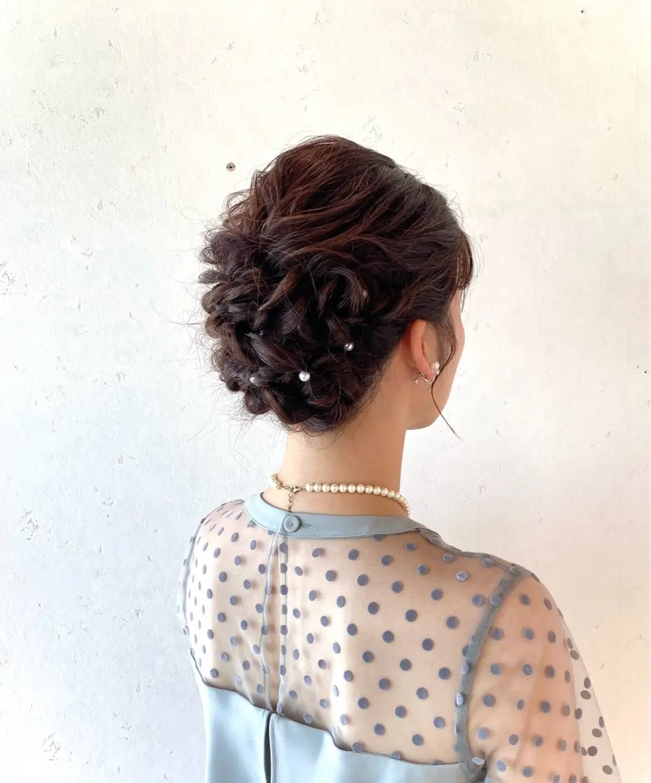 ヘアアレンジ ヘアセット 酸性ストレート/ブリ ーチなしWカラー河本のヘアスタイル