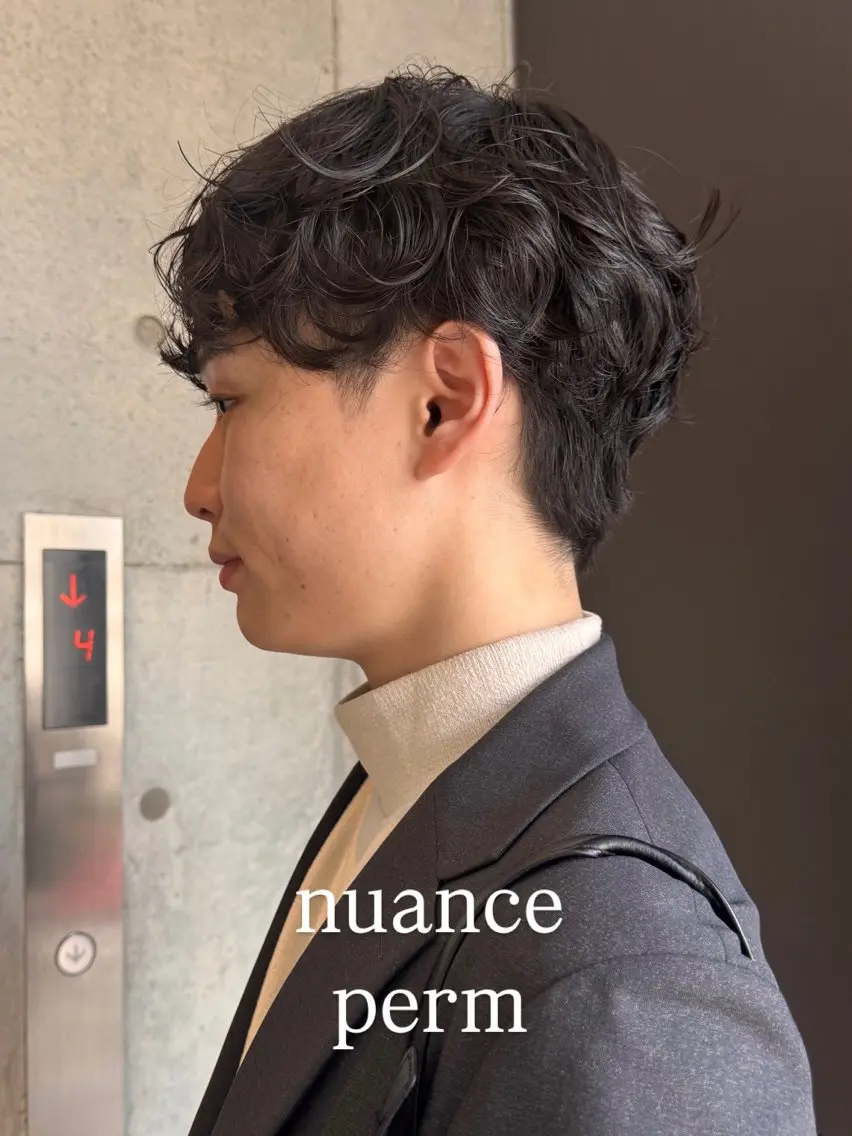 パーマ メンズ ニュアンスパーマ カット パーマ saki｜透明カラー ドライパーマ.パーマのヘアスタイル