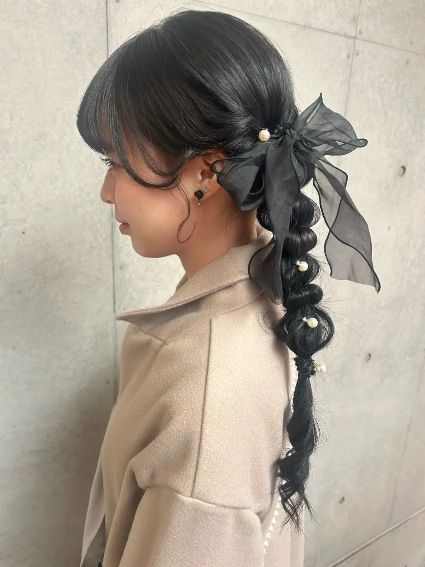 ロング ヘアアレンジ ヘアセット 勝野 麻美のヘアスタイル