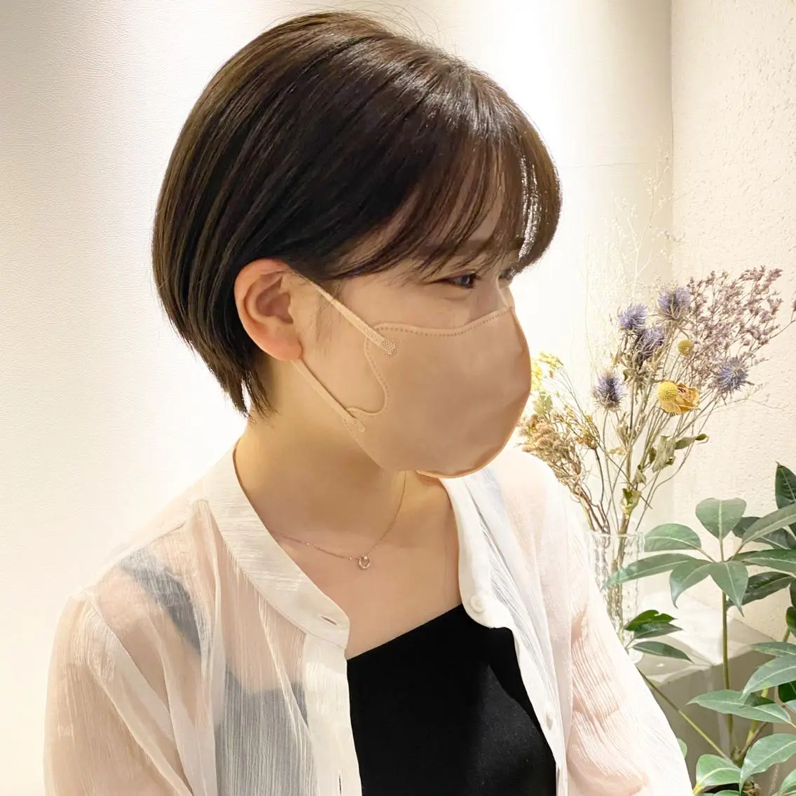 ショート アッシュ ボブ 髪質改善 レイヤーカット ショートヘア カット ヘアカラー トリートメント ショート〜ミディアム 喜多司のヘアスタイル