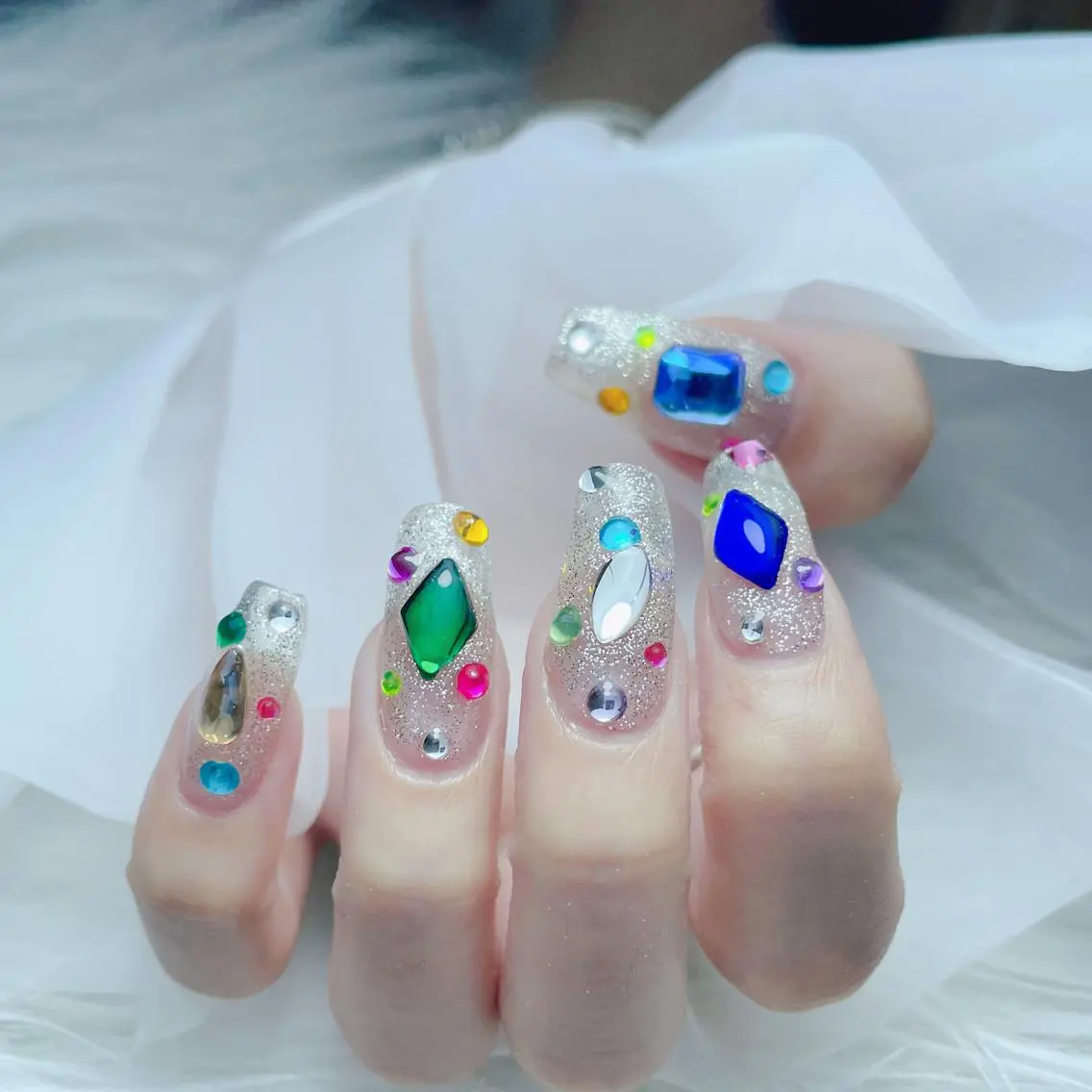 ネイル フレンチネイル ハート 韓国ネイル ミラーネイル リボン Melody 3D/スカルプ専門店のネイルデザイン